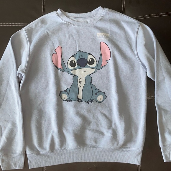 Disney Tops - Disney pullover sweatshirt Stitch Ohana Sz medium long sleeve blues